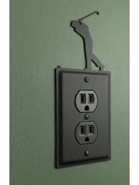 NEW Golfer Wrought Iron 1 Duplex  wall plate (no hardware)